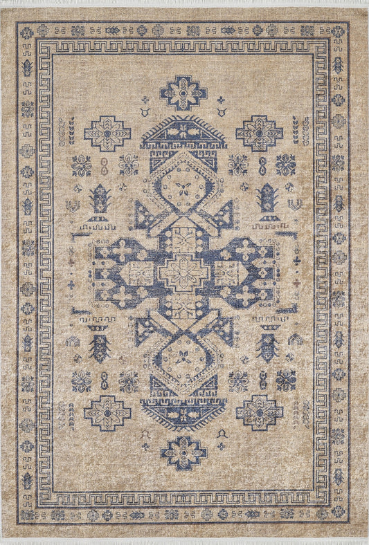 machine-washable-area-rug-Medallion-Tribal-Ethnic-Collection-Cream-Beige-JR1896