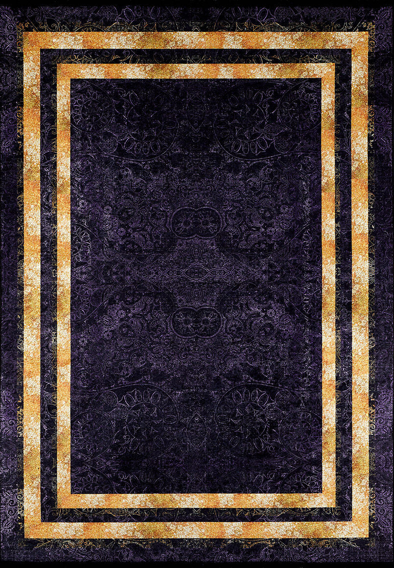 machine-washable-area-rug-Bordered-Modern-Collection-Purple-Yellow-Gold-JR1295