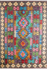machine-washable-area-rug-Tribal-Ethnic-Collection-Multicolor-Pink-JR1260