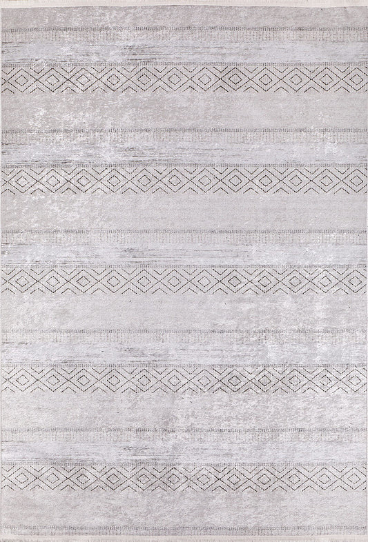machine-washable-area-rug-Stripe-Modern-Collection-Gray-Anthracite-Cream-Beige-JR894