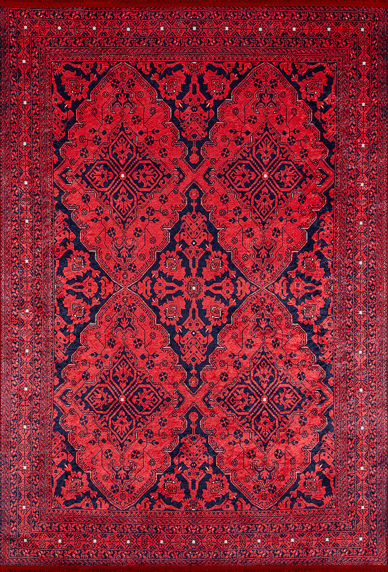 machine-washable-area-rug-Traditional-Collection-Red-JR925