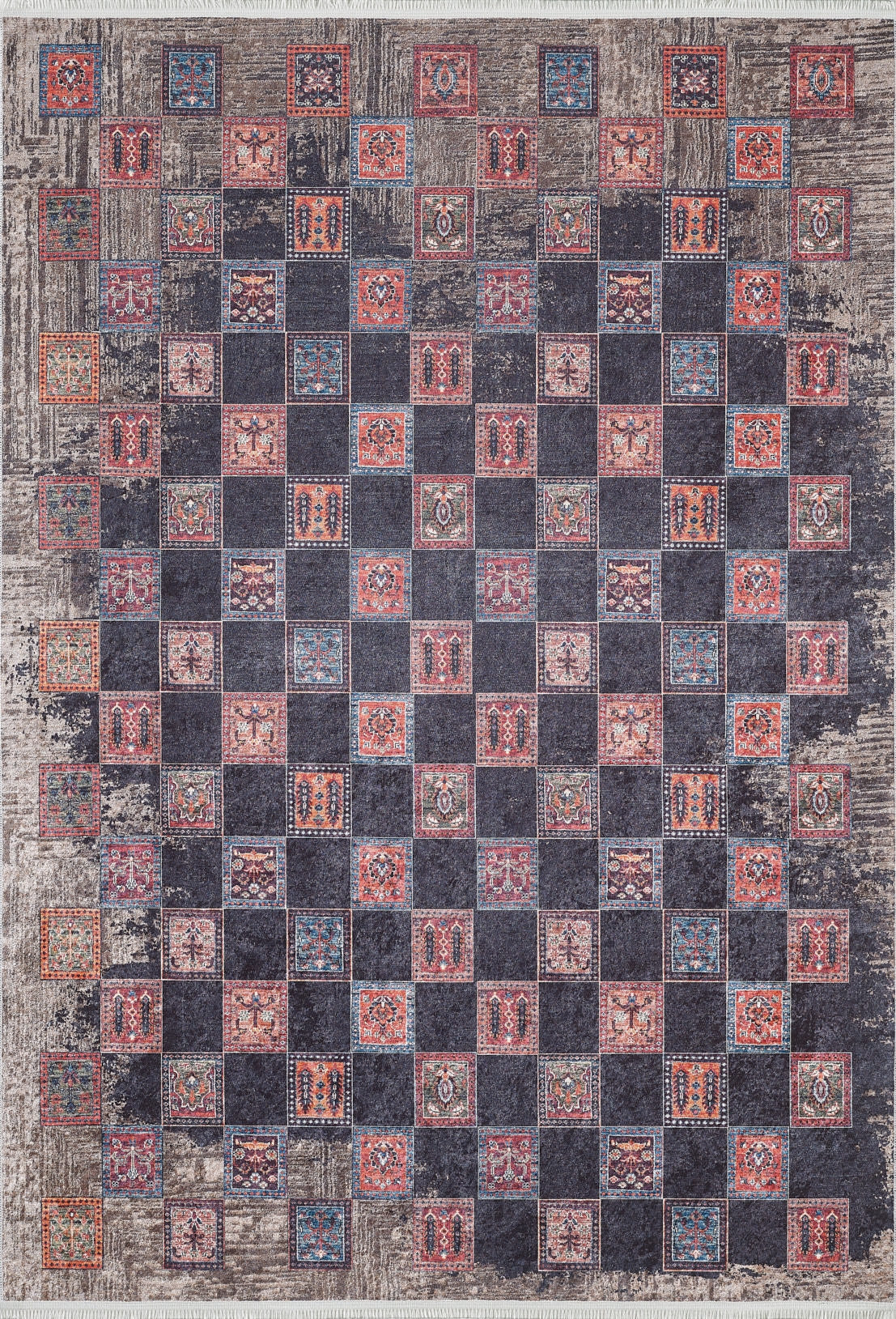 machine-washable-area-rug-Plaid-Modern-Collection-Black-Multicolor-JR1572