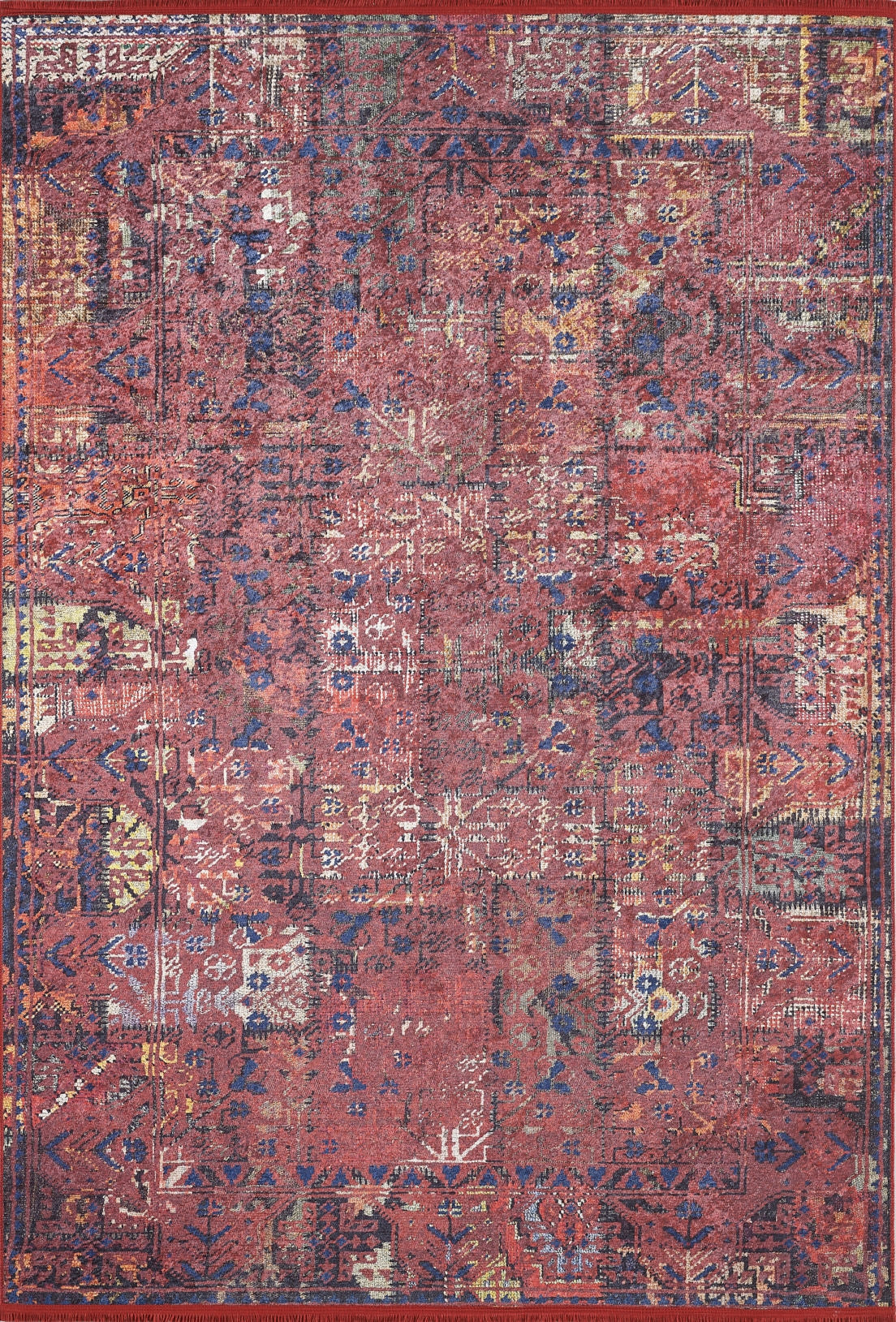 machine-washable-area-rug-Tribal-Ethnic-Collection-Red-JR1649