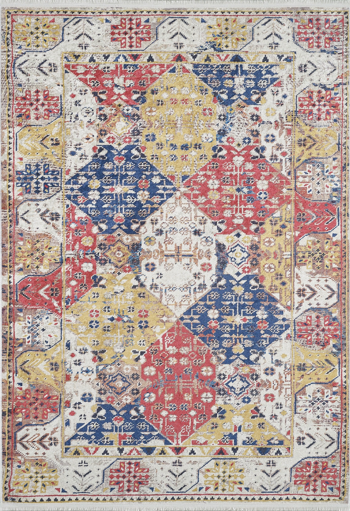 machine-washable-area-rug-Tribal-Ethnic-Collection-Yellow-Gold-JR1665