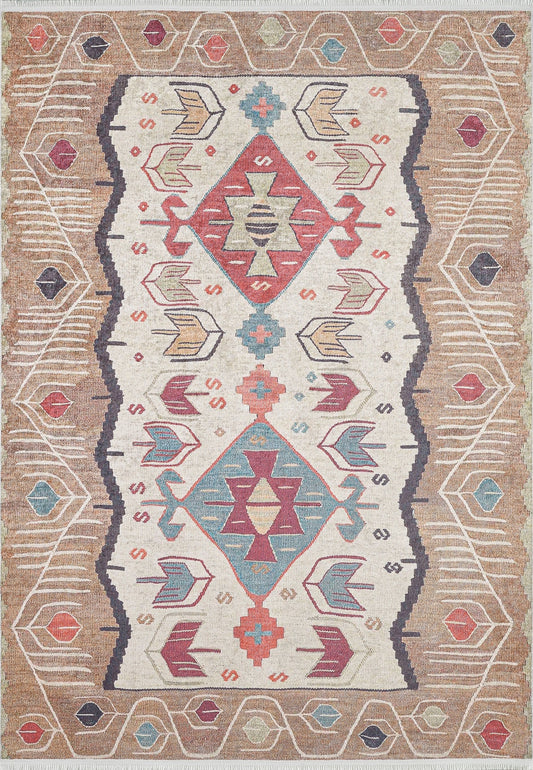 machine-washable-area-rug-Tribal-Ethnic-Collection-Cream-Beige-JR1724