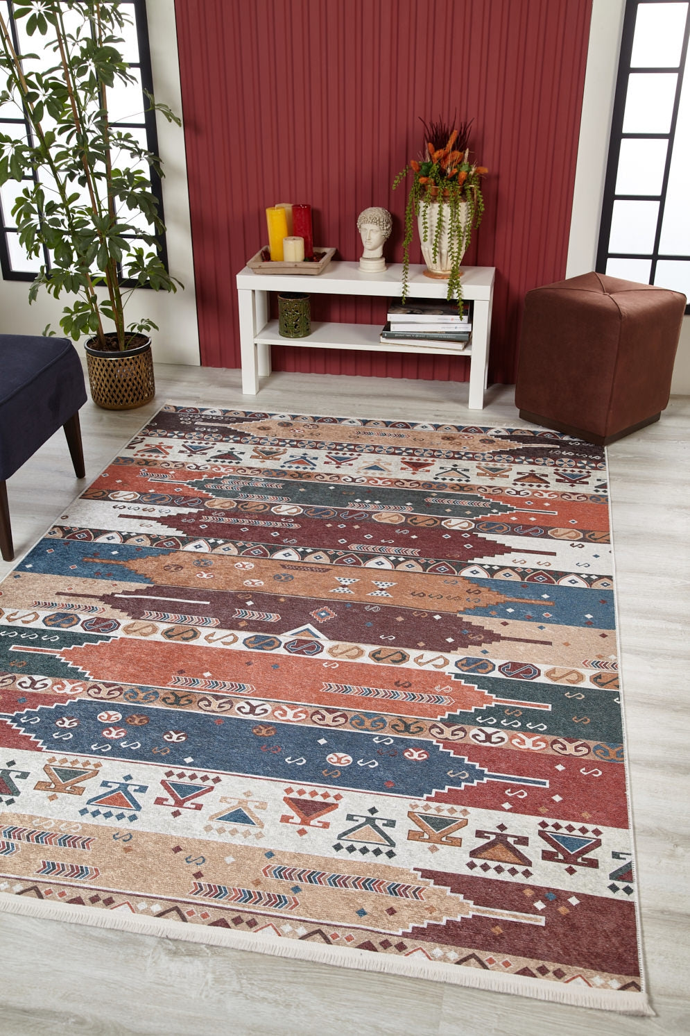 machine-washable-area-rug-Tribal-Ethnic-Collection-Multicolor-JR1961