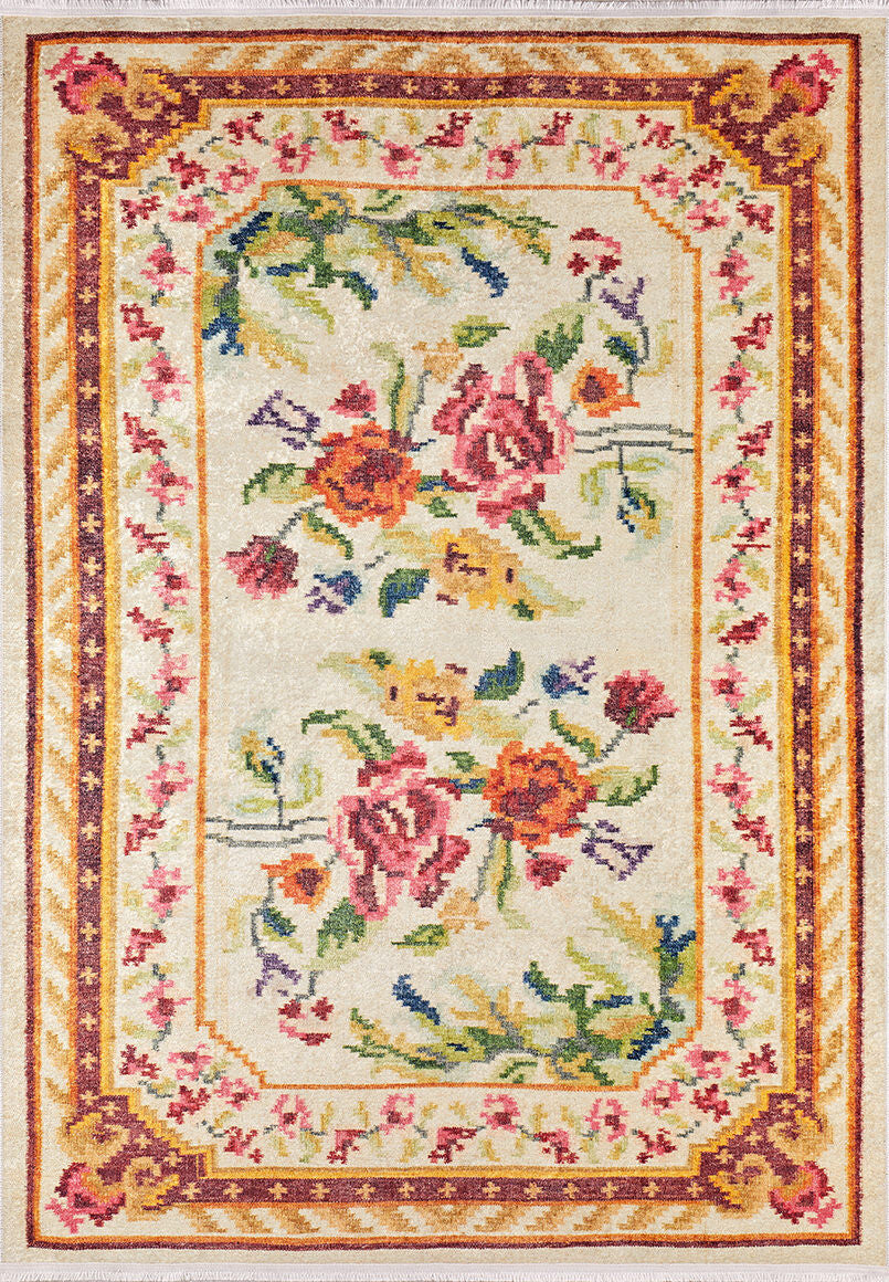 machine-washable-area-rug-Floral-Collection-Yellow-Gold-JR324