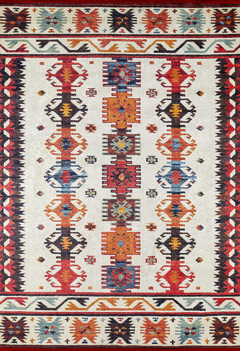 machine-washable-area-rug-Tribal-Ethnic-Collection-Multicolor-JR149