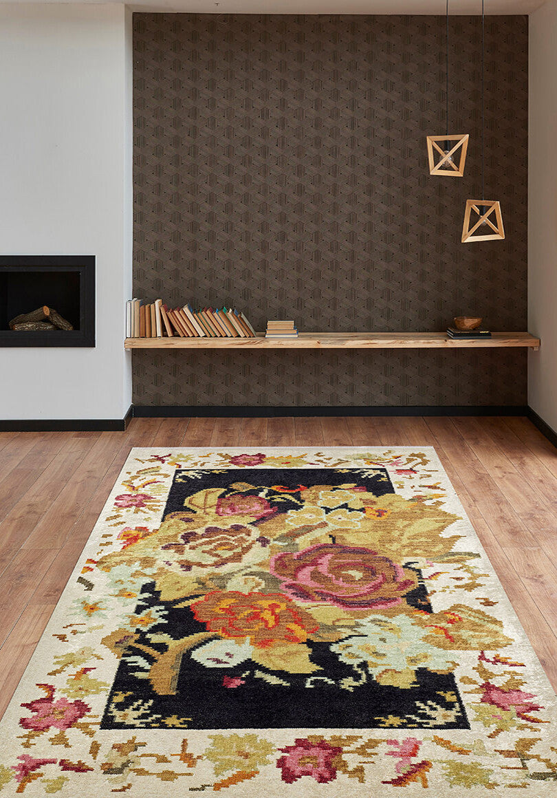 machine-washable-area-rug-Floral-Collection-Yellow-Gold-JR323