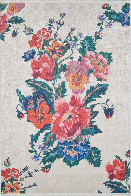 machine-washable-area-rug-Floral-Collection-Red-JR2000