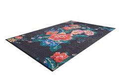 machine-washable-area-rug-Floral-Collection-Black-JR2001