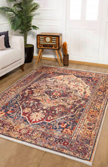 machine-washable-area-rug-Traditional-Collection-Bronze-Brown-Red-JR897
