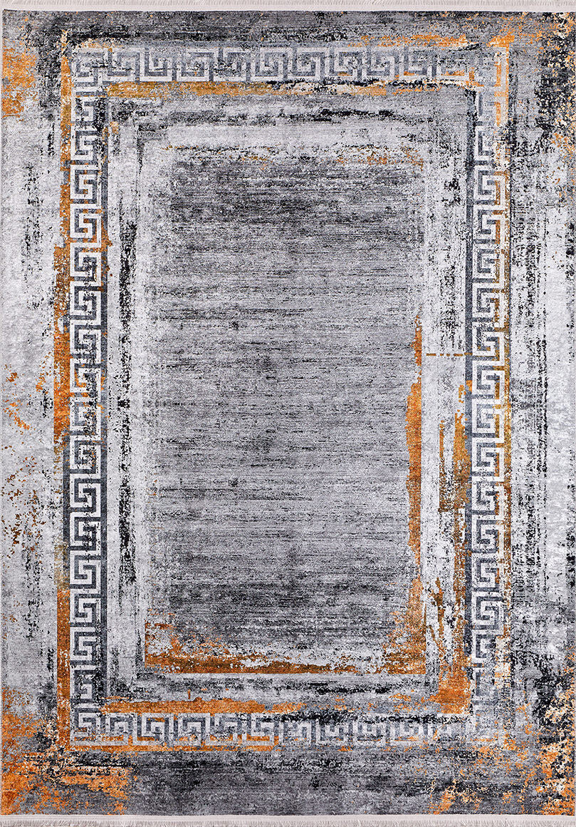 machine-washable-area-rug-Bordered-Modern-Collection-Gray-Anthracite-Orange-JR1201