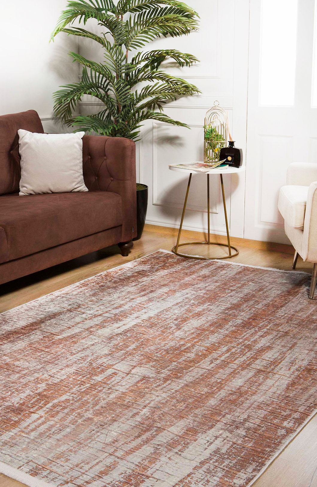 machine-washable-area-rug-Brushed-Modern-Collection-Bronze-Brown-JR1369