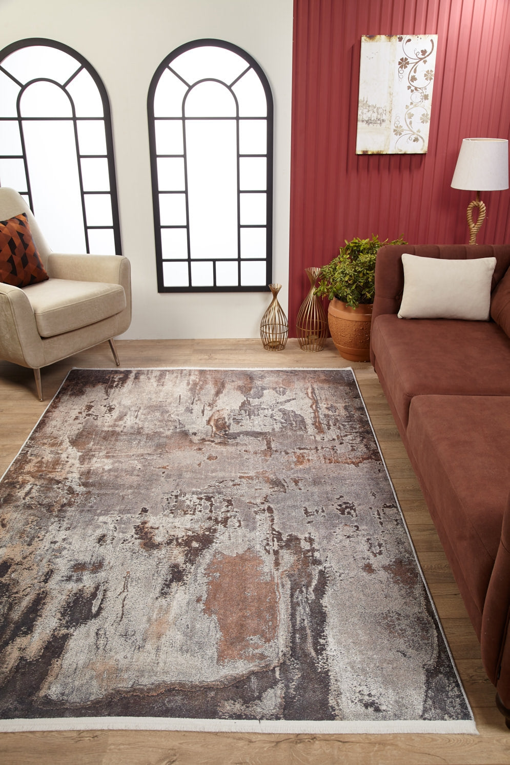 machine-washable-area-rug-Abstract-Modern-Collection-Bronze-Brown-JR1638