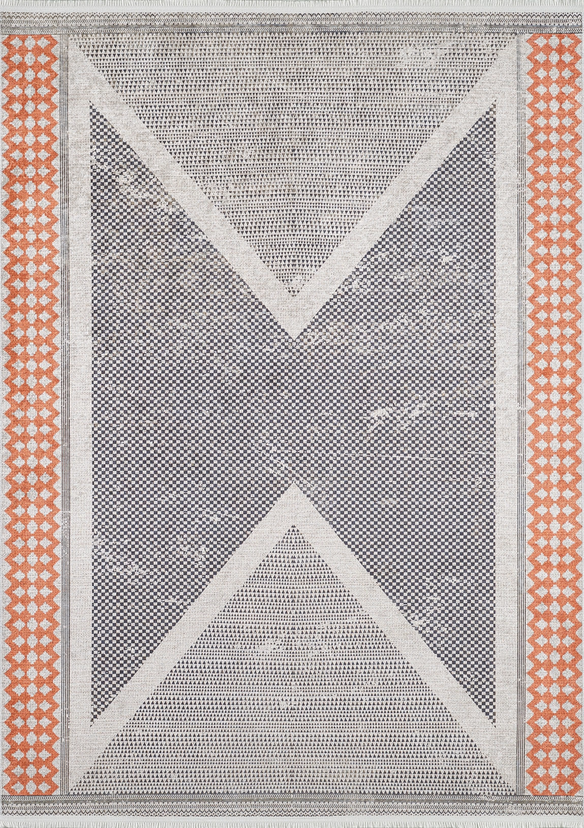 machine-washable-area-rug-Geometric-Modern-Collection-Gray-Anthracite-Orange-JR1727