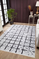 machine-washable-area-rug-Plaid-Modern-Collection-Gray-Anthracite-JR1805