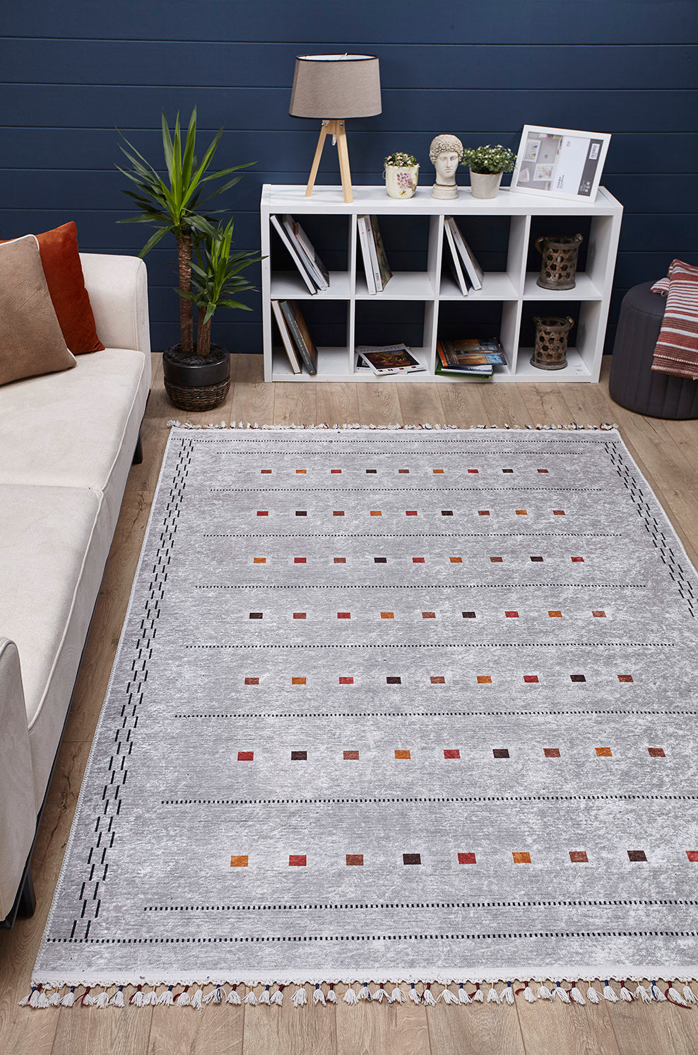 machine-washable-area-rug-Braided-Tassel-Collection-Gray-Anthracite-JR5057