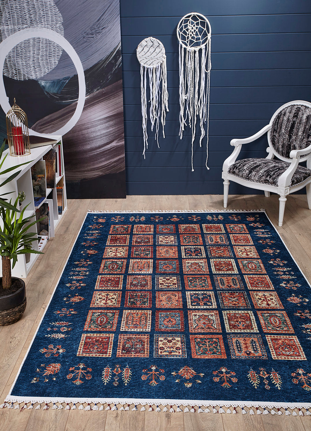 machine-washable-area-rug-Braided-Tassel-Collection-Red-Blue-JR5064