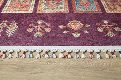 machine-washable-area-rug-Braided-Tassel-Collection-Red-Purple-JR5065