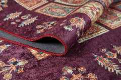 machine-washable-area-rug-Braided-Tassel-Collection-Red-Purple-JR5065