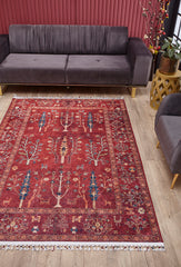 machine-washable-area-rug-Braided-Tassel-Collection-Red-JR5095