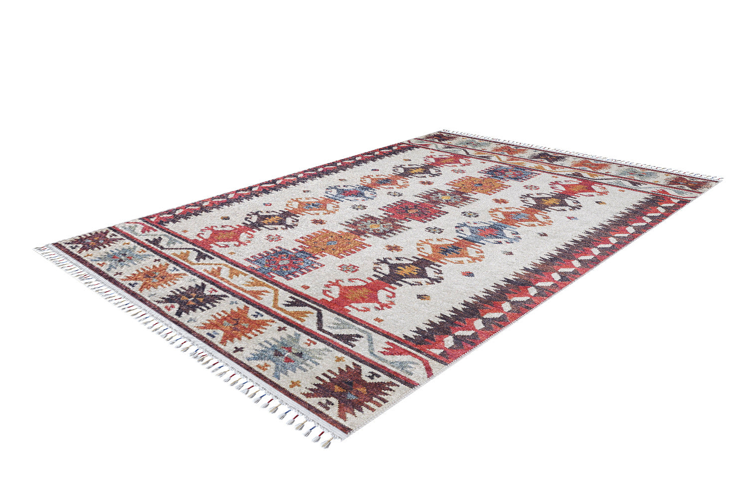 machine-washable-area-rug-Braided-Tassel-Collection-Red-JR5000
