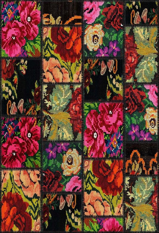 machine-washable-area-rug-Floral-Collection-Multicolor-JR1501