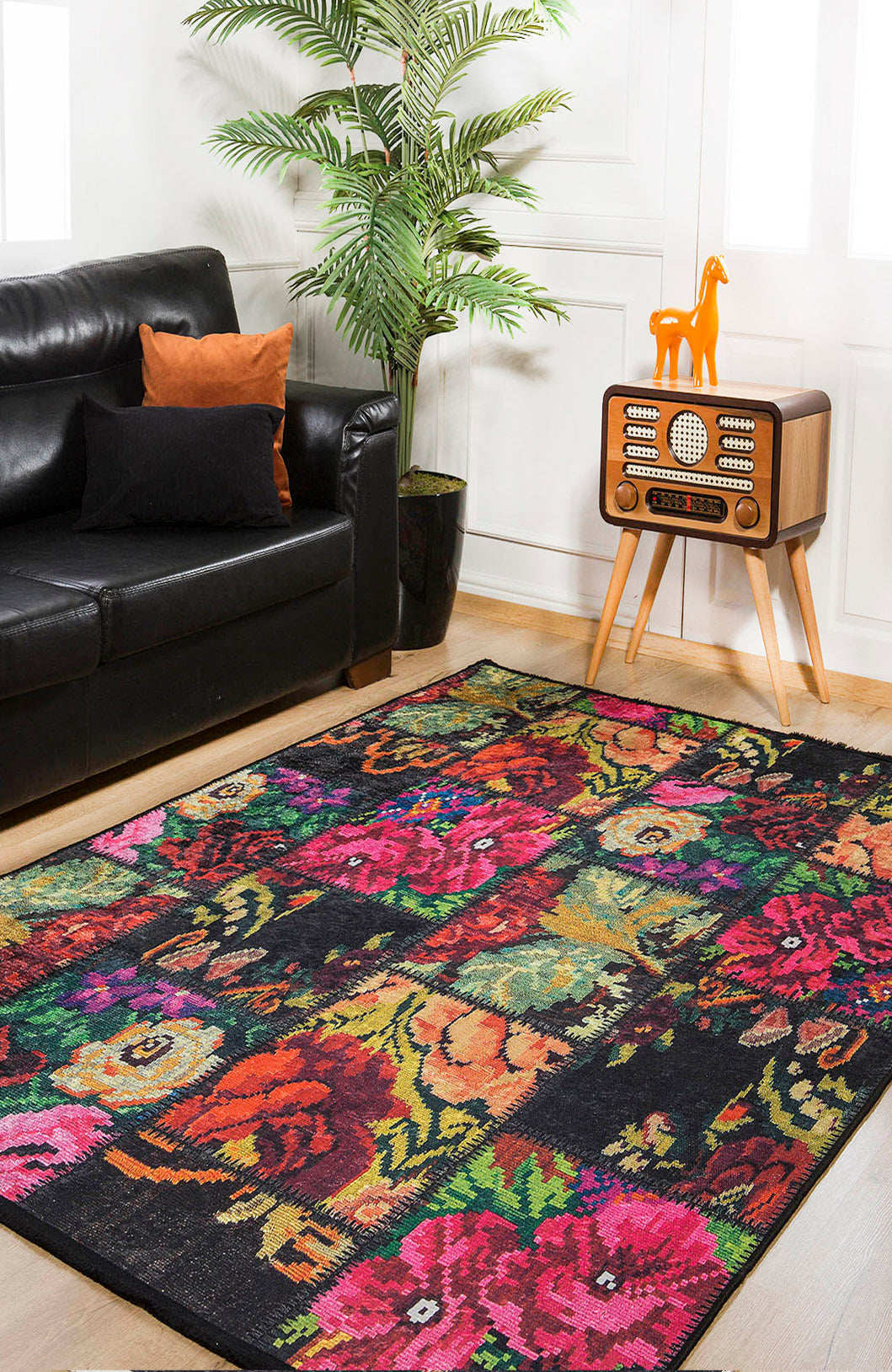 machine-washable-area-rug-Floral-Collection-Multicolor-JR1501