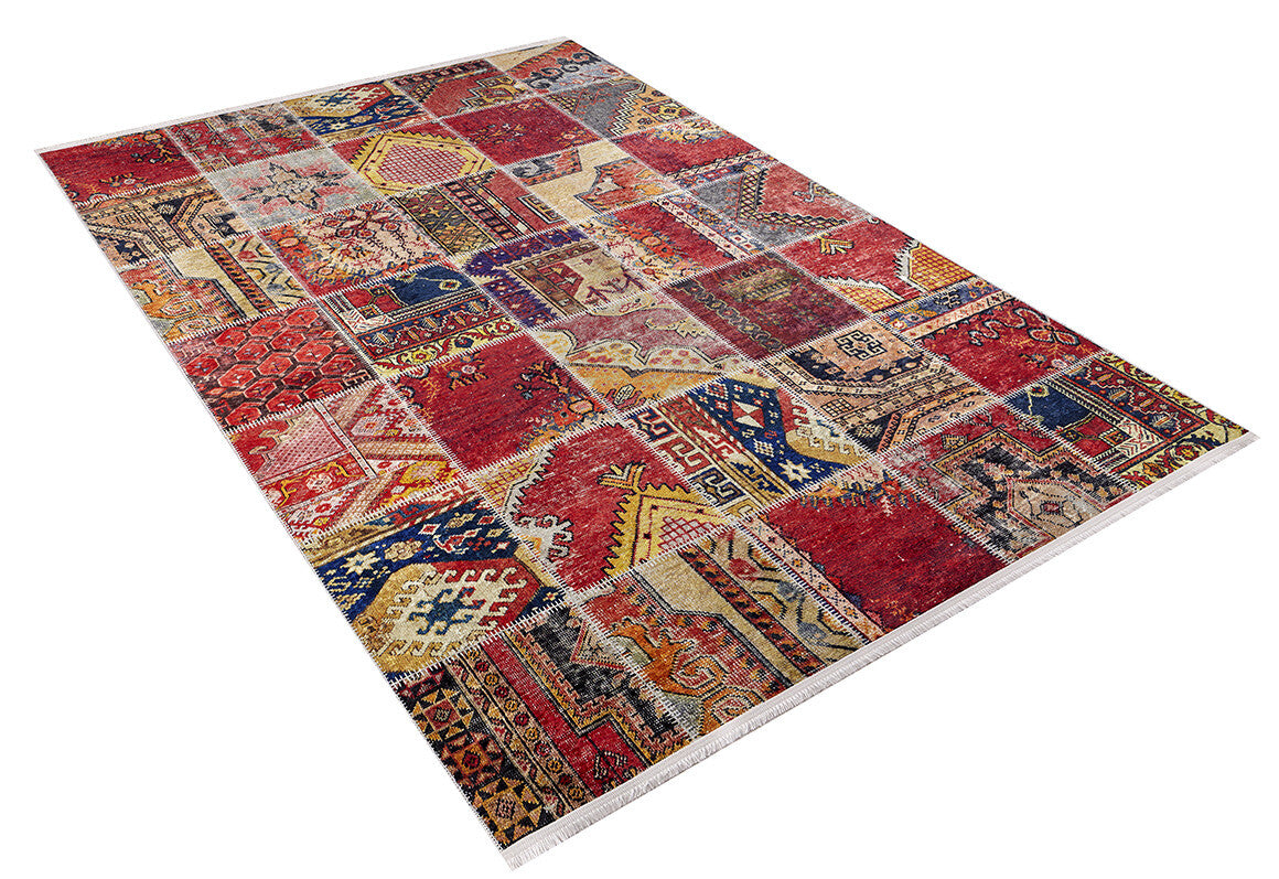 machine-washable-area-rug-Patchwork-Collection-Red-JR232