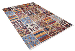 machine-washable-area-rug-Plaid-Patchwork-Modern-Collection-Multicolor-JR864