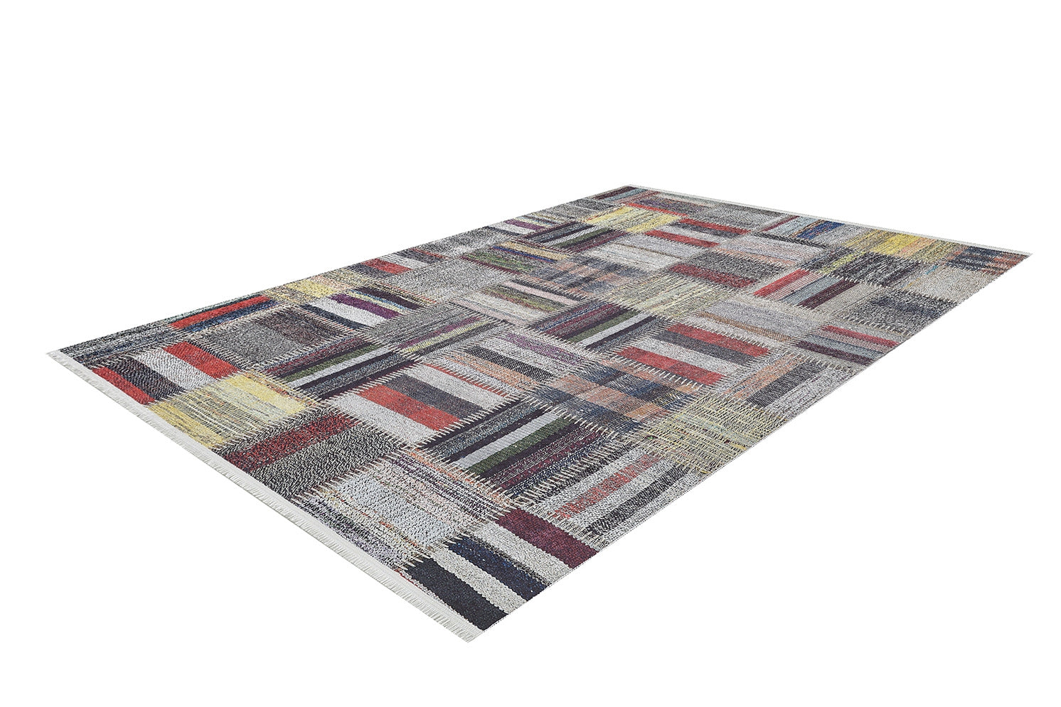 machine-washable-area-rug-Patchwork-Modern-Plaid-Collection-Multicolor-JR1620