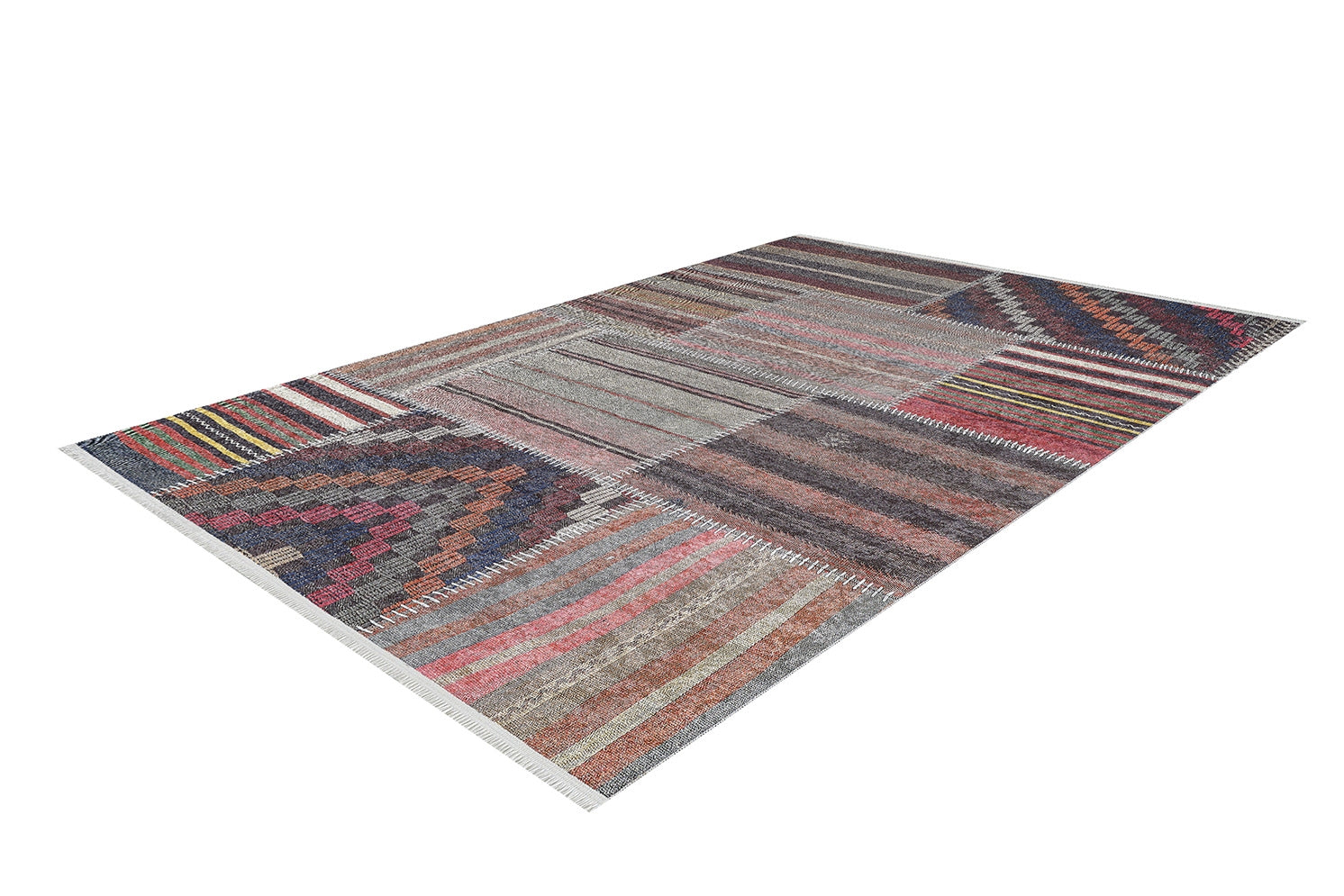machine-washable-area-rug-Patchwork-Tribal-Ethnic-Collection-Multicolor-JR1622