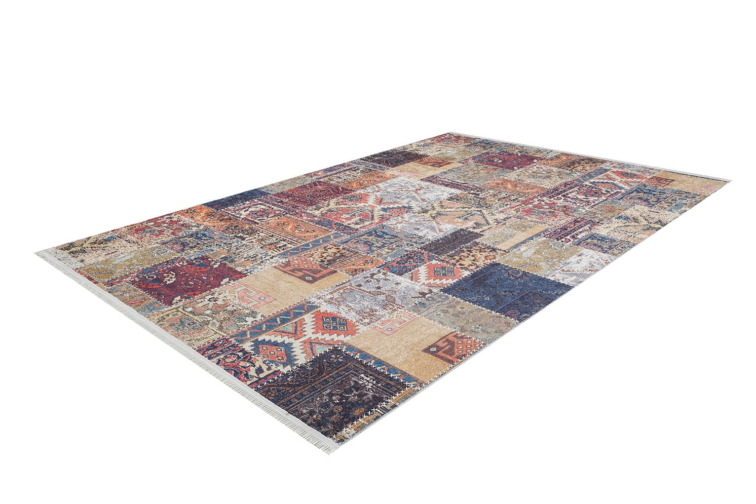 machine-washable-area-rug-Tribal-Ethnic-Patchwork-Collection-Multicolor-JR1963