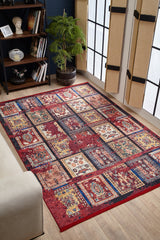 machine-washable-area-rug-Tribal-Ethnic-Collection-Multicolor-Red-JR1597