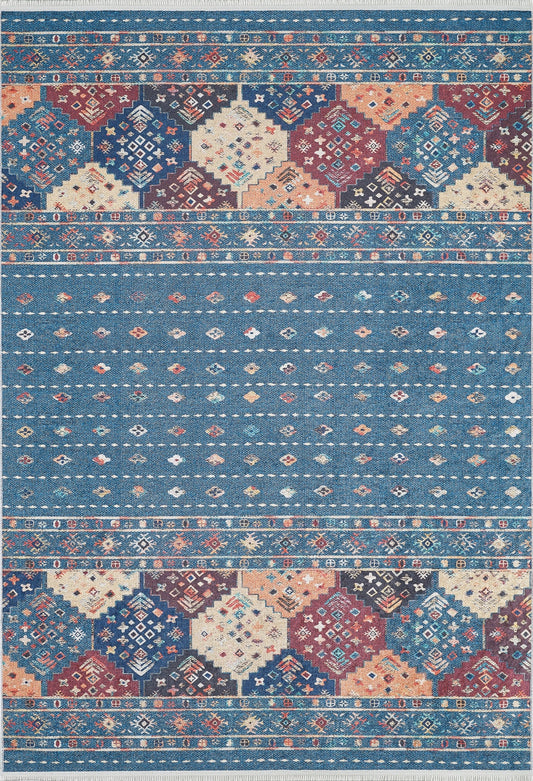 machine-washable-area-rug-Tribal-Ethnic-Collection-Blue-JR1641