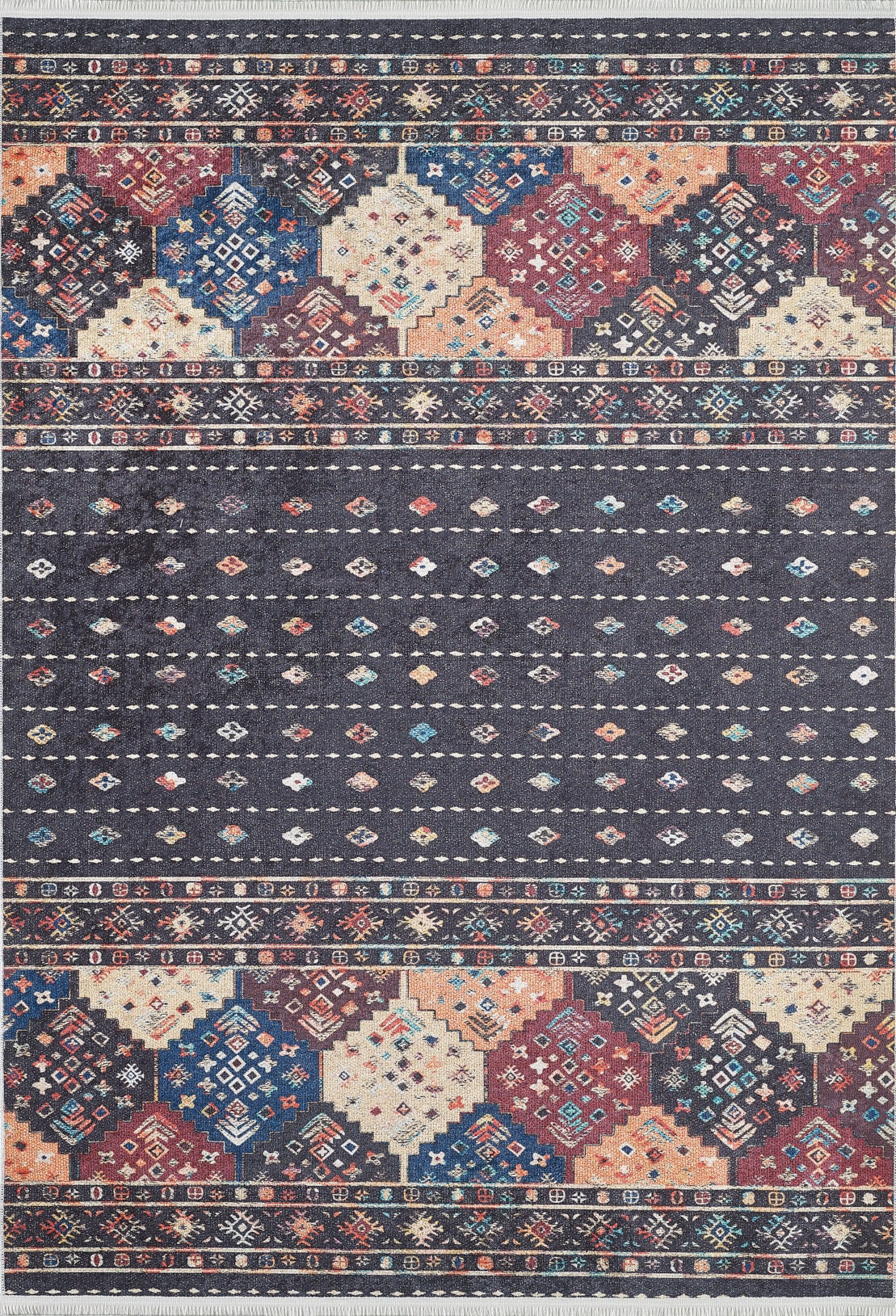 machine-washable-area-rug-Tribal-Ethnic-Collection-Black-JR1643