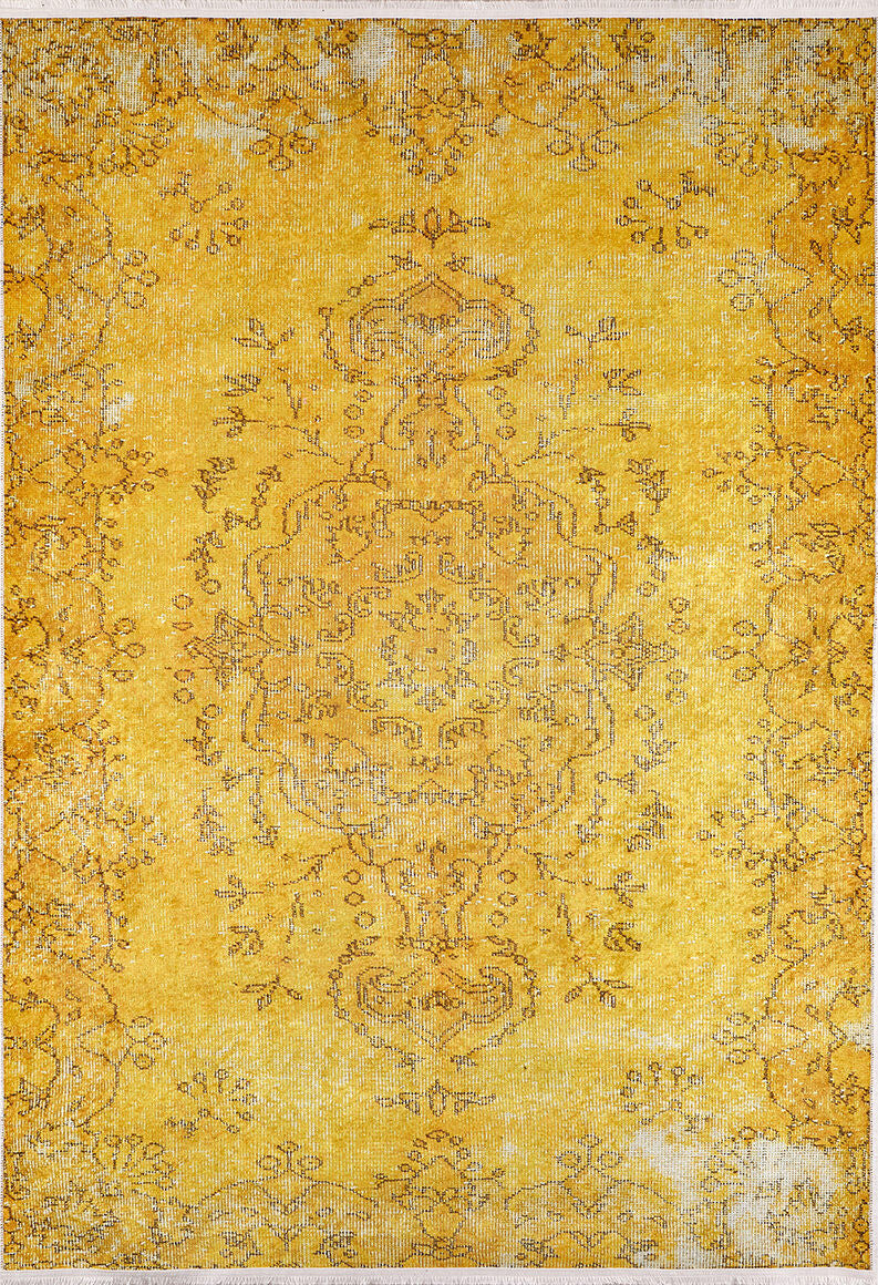 machine-washable-area-rug-Medallion-Vintage-Collection-Yellow-Gold-JR174