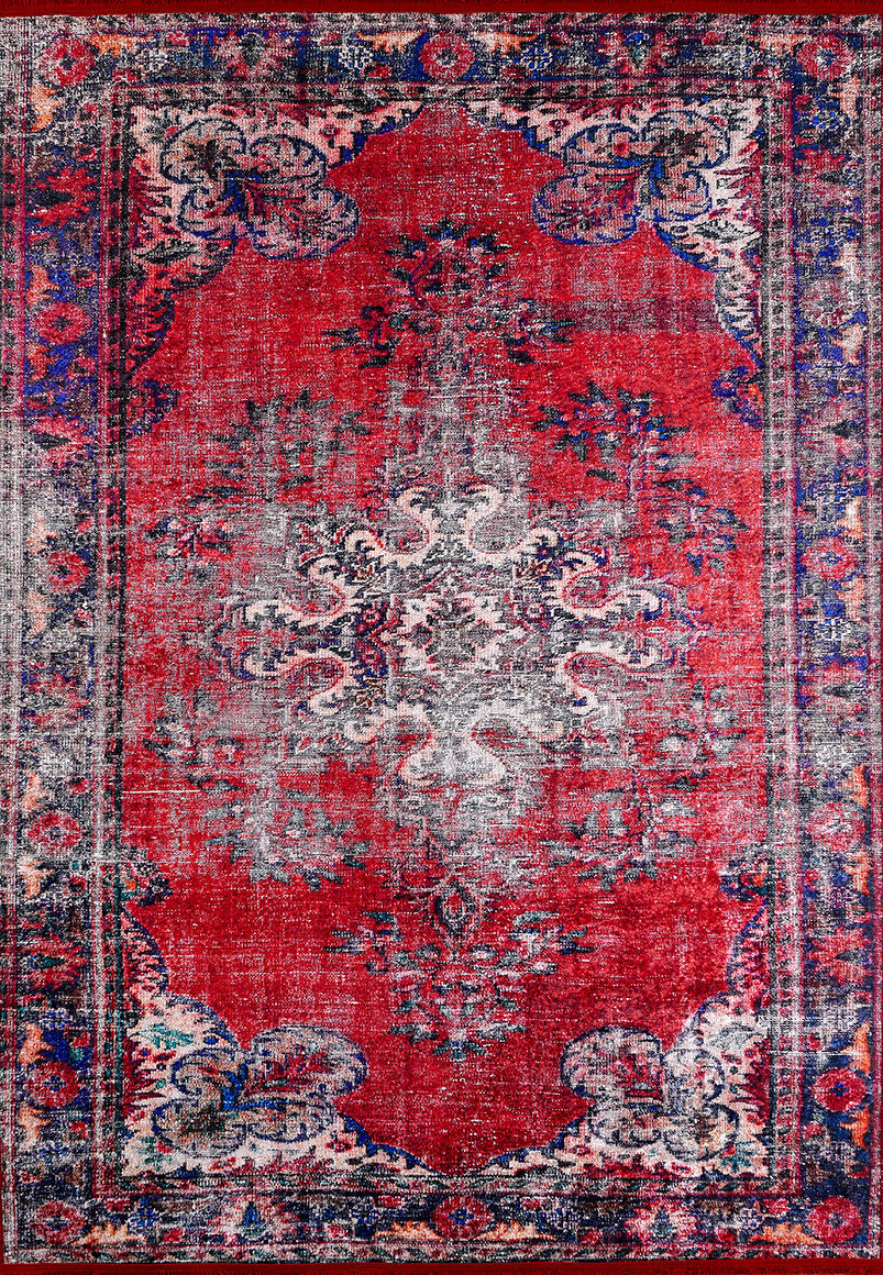machine-washable-area-rug-Vintage-Collection-Red-JR901